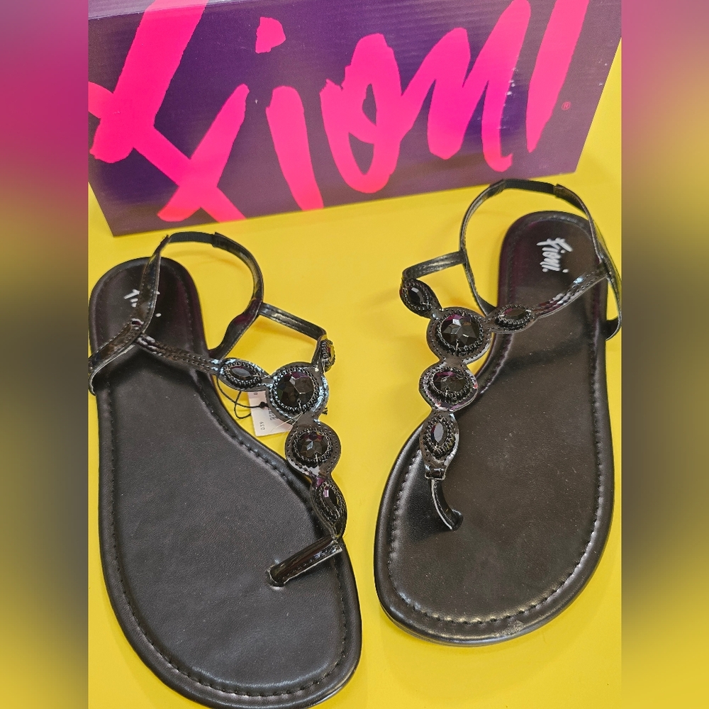 Payless Black Beaded Sandals